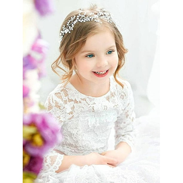 Women Flower Girl babys breath wedding Beige Flower Hair Headband crown Garland Women Flower Girl babys breath wedding Beige Flower Hair Headband crown Garland